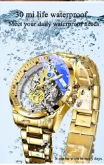 Men Watch Skeleton Automatic Quartz Watch Gold Skeleton Vintage Man Watch Mens Watches Top Brand Luxury - Image 15