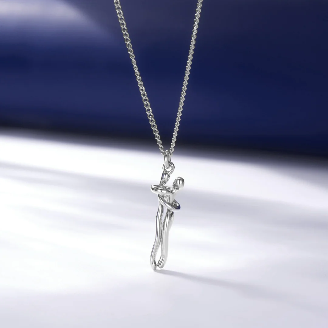 4.webp Silver Hug Necklace (With Ring) - Image 4