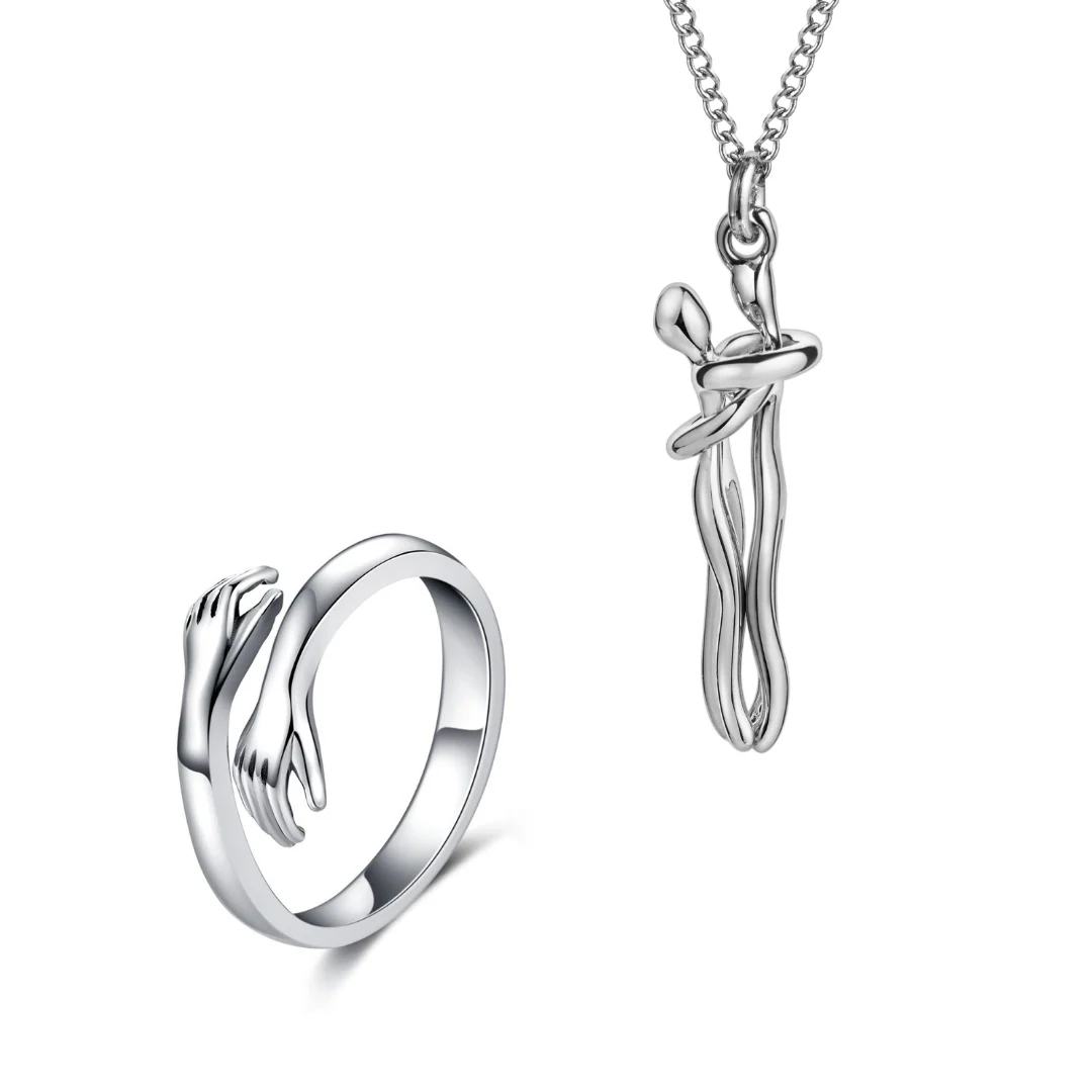 HugBundle_3.webp Silver Hug Necklace (With Ring) - Image 1