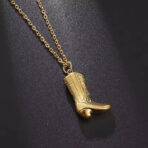 Gold Cowboy Boots Pendant Necklace for Women & Girls - Image 9
