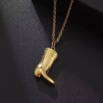 Gold Cowboy Boots Pendant Necklace for Women & Girls - Image 3